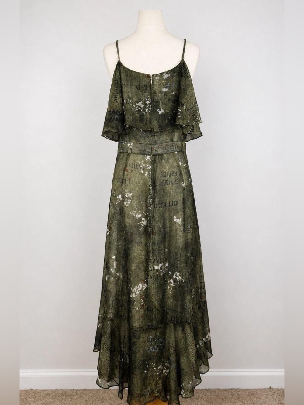 Banana Republic Heritage Collection Dress Size 14 Boho Ruffle Silk Romantic